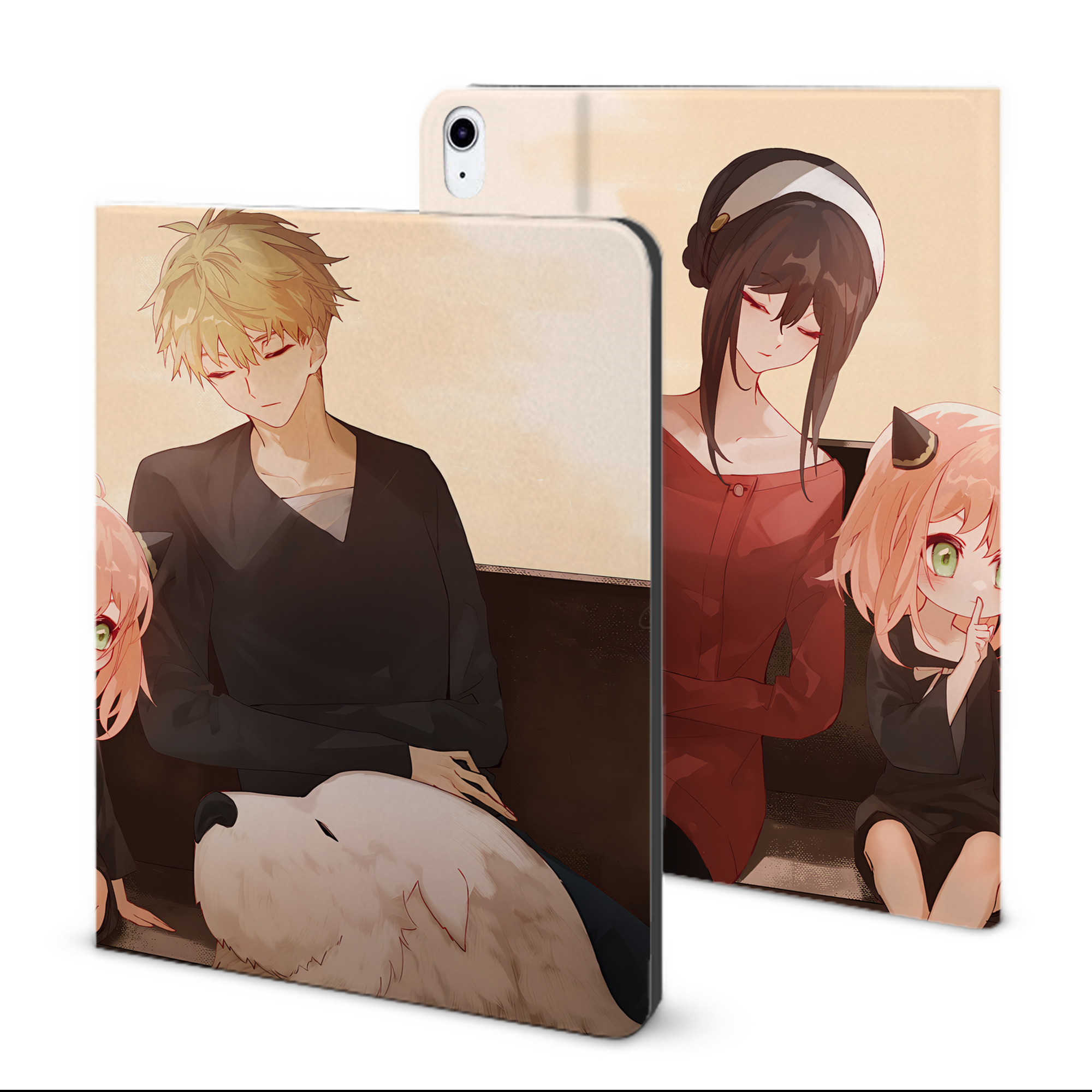 （画像用） SPY×FAMILY间谍家家酒 IPad ケース ブック型 PUレザー TPU 耐衝撃 軽量 薄型 ペン収納なし 全面保護 IPad 各モデル対応